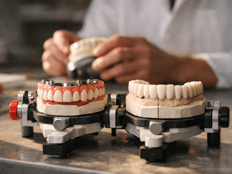 Hero image for the article "When to Choose a Hybrid Over a Fixed Zirconia Full-Arch: A Lab's Decision Framework"